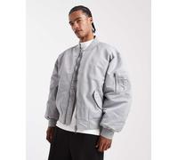 ASOS DESIGN - Giacca bomber color argento oversize S
