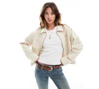 ASOS DESIGN - Giacca color pietra in twill con colletto a punta-Nessun colore L