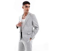 ASOS DESIGN - Giacca da abito estiva slim fit grigia in misto lino e cotone-Grigio Chest 50 Regular