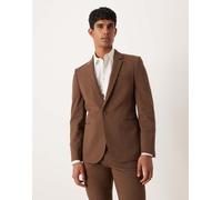 ASOS DESIGN - Giacca da abito skinny in twill marrone 46 Regular