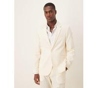 ASOS DESIGN - Giacca da abito slim effetto lino ecru-Bianco Chest 56 Regular