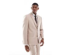 ASOS DESIGN - Giacca da abito slim fit in tweed di misto lana color rosa chiaro 52 Regular