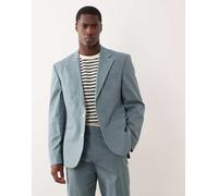 ASOS DESIGN - Giacca da abito slim in 100% cotone effetto lino blu 48 Regular