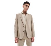 ASOS DESIGN - Giacca da abito slim lavabile in misto lana pettinata leggera neutra-Neutro 50 Regular