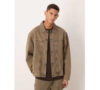 ASOS DESIGN - Giacca di jeans marrone lavaggio acido in coordinato L