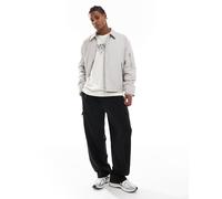 ASOS DESIGN - Giacca harrington grigio chiaro con tasche 2XL