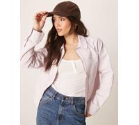 ASOS DESIGN - Giacca in twill color rosa pastello con colletto-Nessun colore L