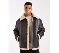 ASOS DESIGN - Giacca stile aviatore oversize marrone S