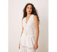 ASOS DESIGN - Gilet bianco con finiture in pizzo 46
