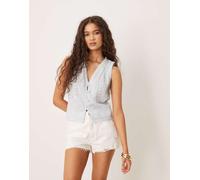 ASOS DESIGN - Gilet blu con finiture in pizzo 42