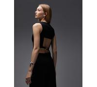 ASOS DESIGN - Gilet corto sartoriale nero con etichetta sul retro in coordinato 48