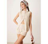 ASOS DESIGN - Gilet in maglia bouclé color écru-Bianco L