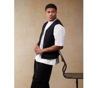 ASOS DESIGN - Gilet multitasche nero con cuciture a contrasto 2XS