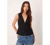 ASOS DESIGN - Gilet nero con finiture in pizzo 44