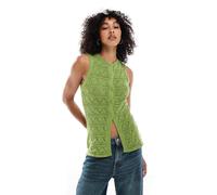 ASOS DESIGN - Gilet verde in maglia con impunture decorative L