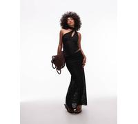 ASOS DESIGN - Gonna a sirena nera testurizzata con spacco laterale in coordinato-Nero XS