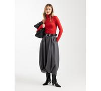 ASOS DESIGN - Gonna midi voluminosa alla turca grigia-Grigio 42