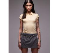 ASOS DESIGN - Gonna pantalone corta grigia mélange-Grigio 42