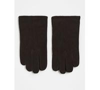 ASOS DESIGN - Guanti premium in pelle scamosciata marrone S-M