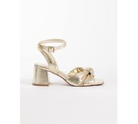 ASOS DESIGN - Hugo - Sandali color oro caldo con tacco largo medio e nodo-Marrone 42