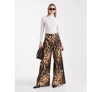ASOS DESIGN - Jeans dad extra larghi con fondo ampio e stampa animalier-Multicolore 40