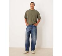 ASOS DESIGN - Jeans dritti ampi blu lavaggio medio W38