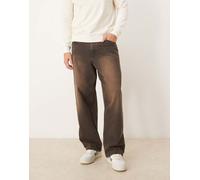 ASOS DESIGN - Jeans dritti lavaggio marrone acido 50