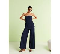 ASOS DESIGN - Jeans morbidi a palazzo lavaggio inchiostro in coordinato-Blu 40