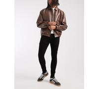 ASOS DESIGN - Jeans spray on power stretch neri-Nero 47 Short