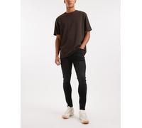 ASOS DESIGN - Jeans spray on power stretch nero slavato 50 Short