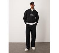 ASOS DESIGN - Joggers a fondo ampio neri con pinces e chiusura con zip-Nero XS