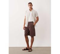 ASOS DESIGN - Jorts di jeans ampi lavaggio marrone con pieghe 54