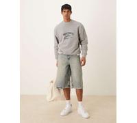 ASOS DESIGN - Jorts in denim taglio lungo grigio slavato 52