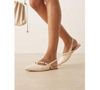 ASOS DESIGN - Lantern - Scarpe basse a punta bianco sporco con cinturino sul retro 40