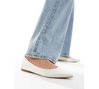 ASOS DESIGN - Lucky - Ballerine a punta in raso avorio-Bianco 39