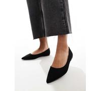 ASOS DESIGN - Lucky - Ballerine a punta nere in camoscio sintetico-Nero 43