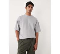 ASOS DESIGN Luxe - T-shirt oversize in tessuto interlock grigio mélange XL