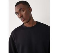 ASOS DESIGN Luxe - T-shirt oversize squadrata in tessuto interlock nera-Nero M