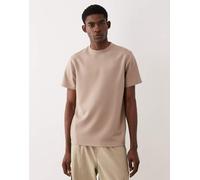 ASOS DESIGN Luxe - T-shirt vestibilità classica in tessuto interlock beige-Neutro M