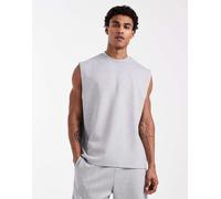 ASOS DESIGN Luxe - Top senza maniche oversize grigio mélange in tessuto interlock in coordinato M