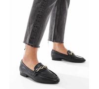 ASOS DESIGN - Macaroon - Mocassini neri con catenina a pianta larga-Nero 4