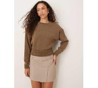 ASOS DESIGN - Maglione lavorato marrone a doppia tonalità-Neutro S