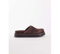 ASOS DESIGN - Marvel - Sabot premium in camoscio color cioccolato con plantare con borchie-Marrone 40