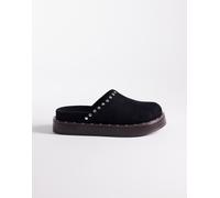 ASOS DESIGN - Marvel - Sabot premium in camoscio nero con plantare con borchie 38