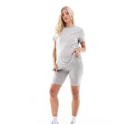ASOS DESIGN Maternity - Pantaloncini leggings basic con fascia sopra il pancione grigio mélange 38