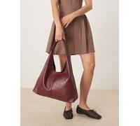 ASOS DESIGN - Maxi borsa rosso ciliegia con scollo rotondo ampio No Size