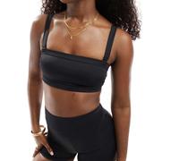 ASOS DESIGN - Maya - Mix and Match - Top bikini a fascia nero con scollo squadrato 38