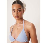 ASOS DESIGN - Maya - Mix and Match - Top bikini a triangolo con allacciatura sul retro blu 40