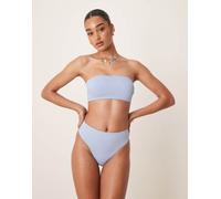 ASOS DESIGN - Maya - Slip bikini sgambati a vita alta mix and match blu 44