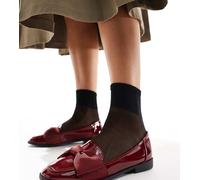 ASOS DESIGN - Mentor - Mocassini in vernice bordeaux con fiocco a pianta larga-Rosso 2